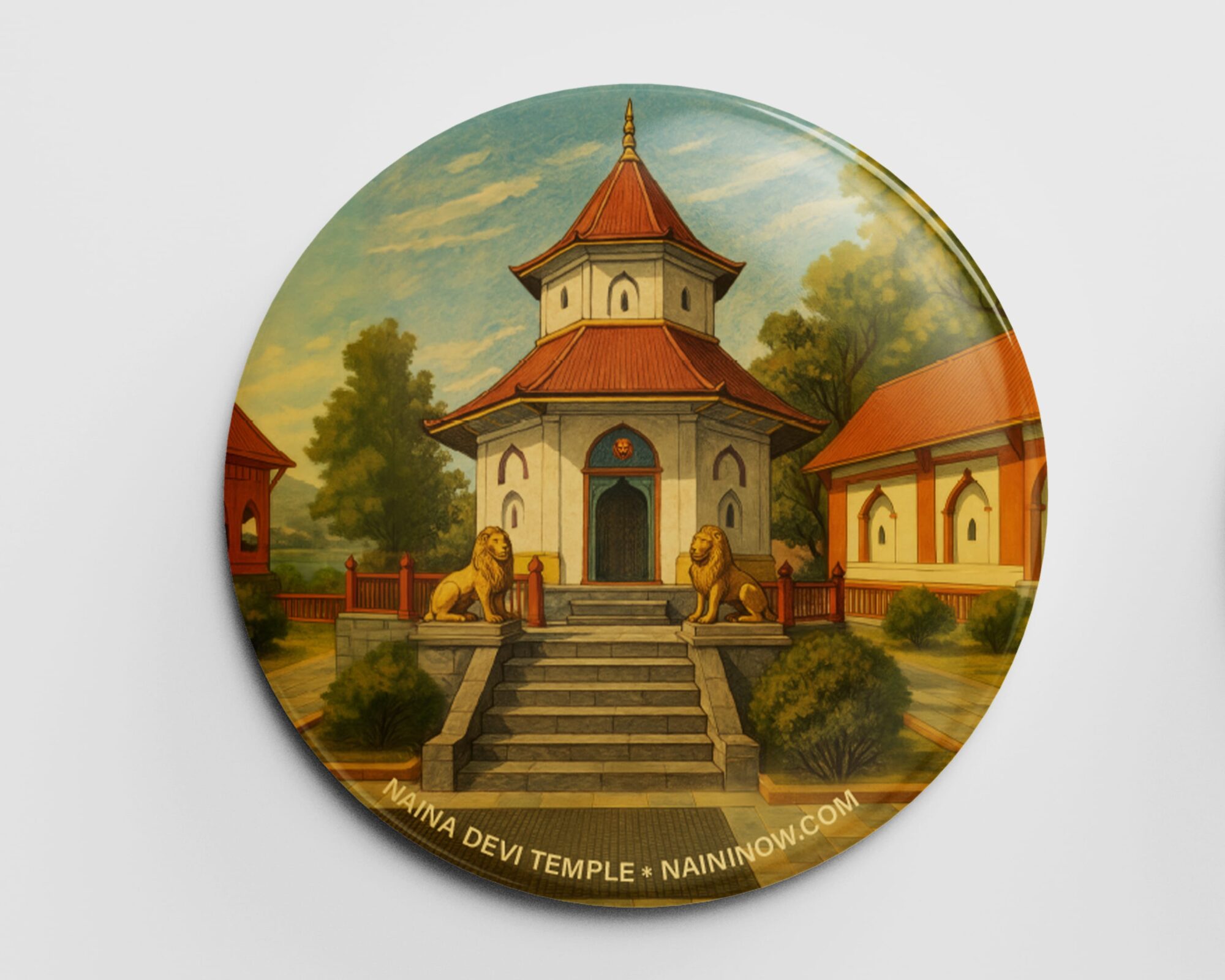 Naina Devi Temple Pin Button