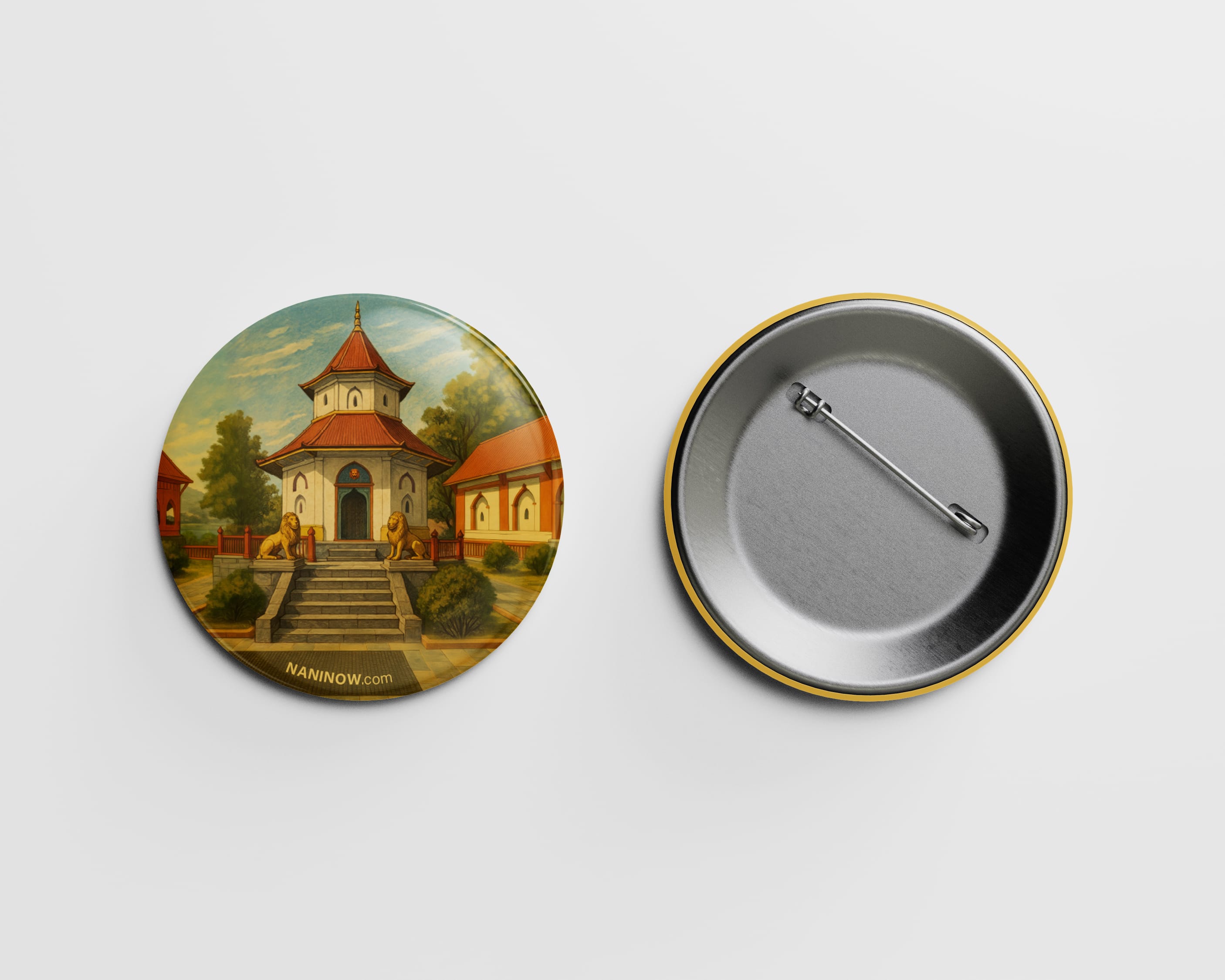 Naina Devi Temple Pin Button - Image 2