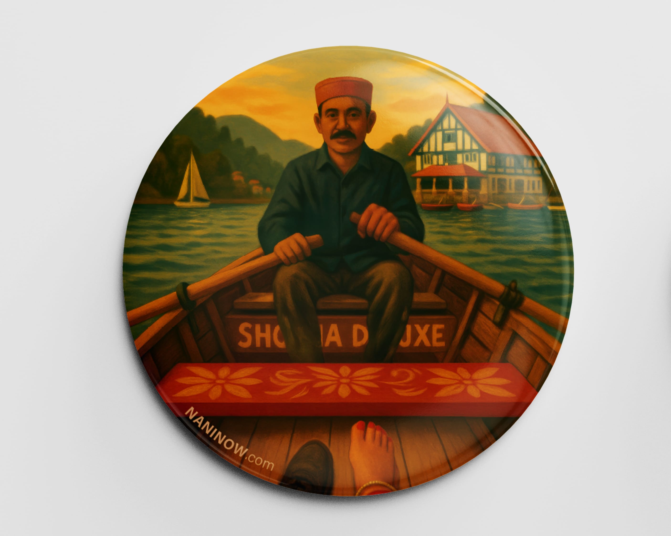 Rowboat Pin Button